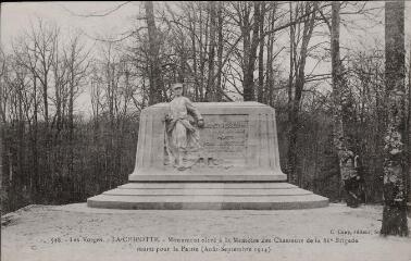 Les Vosges. La Chipotte. - Monument élevé à la Mémoire des Chasseurs de la 86e Brigade morts pour la Patrie (Août-Septembre 1914).