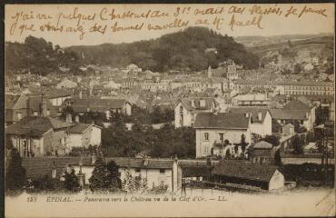 Épinal. - Panorama vers le château, vue de la Clef d'Or.