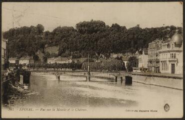 Épinal. - Vue sur la Moselle et le château.