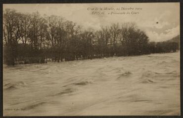 Crue de la Moselle, 24 décembre 1919. Épinal. - Promenade du cours.