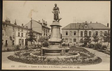 Épinal. - Square de la Bourse et la fontaine Jeanne d'Arc.