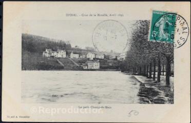 Épinal. - Crue de la Moselle, avril 1895 - Le petit Champ-de-Mars.
