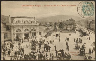 Gérardmer. - La gare de l'Est et le départ du tramway.