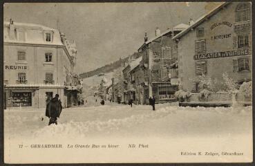 Gérardmer. - La grande rue en hiver.