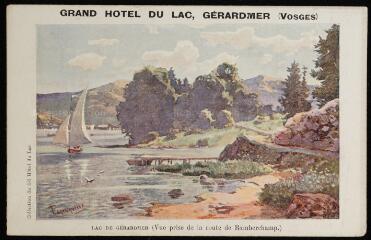 Grand Hôtel du lac, Gérardmer (Vosges) - Lac de Gérardmer (vue prise de la route de Ramberchamp).