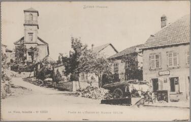 Lusse. - Place de l'église et maison Colin.