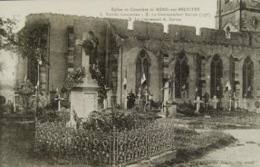 Église et cimetière [militaire] de Ménil-sur-Belvitte. Tombe commune, le commandant Baille (157e). Le lieutenant A. Simyan.