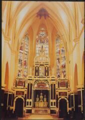 Remiremont. - Vue du chœur et du retable de l'abbatiale Saint Pierre, restaurée entre 1988 et 2001.