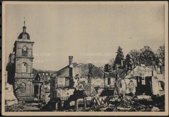 Saint-Dié. - Vue des ruines de la cathédrale détruite au cours de la Seconde Guerre mondiale.