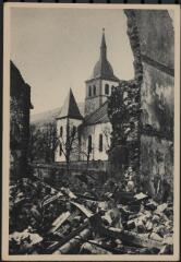 La Bresse. - Vue des ruines de la commune. À l'arrière-plan, l'église, presque intacte.