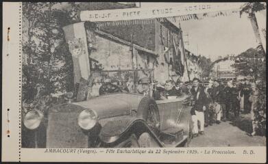 Ambacourt. - Fête eucharistique du 22 septembre 1929. - La procession.