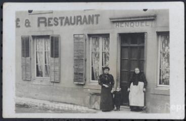 Portieux. - Façade du café-restaurant Henquel.