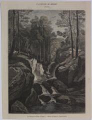 La cascade de Géhart (Vosges). - Dessin de Chauvel, d'après Bellel.