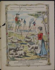 Bergers landescots - Les Landais montés sur leurs échasses surveillent leurs troupeaux qui broutent parmi la lande.
