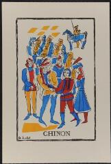 Jeanne d'Arc 1412-1431, 5ème centenaire de sa réhabilitation (recueil de sept planches).– Chinon : rencontre avec le roi Charles VII.