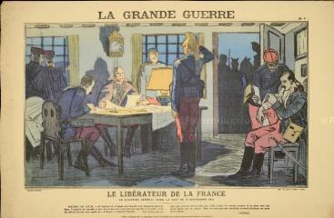 La Grande Guerre. Le libérateur de la France - Le quartier général dans la nuit du 6 septembre 1914 (n° 7).