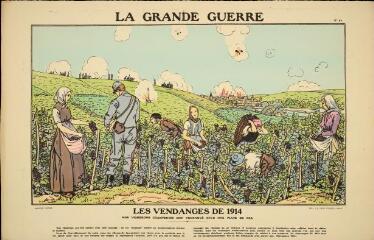 La Grande Guerre. Les vendanges de 1914 - Nos vignerons champenois ont vendangé sous une pluie de fer (n° 24).