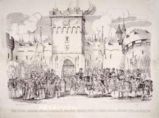 Ville d'Épinal.– Concours régional 1864, cavalcade historique lorraine - Entrée du prince Nicolas de Lorraine à Épinal le 21 juillet 1466.