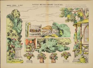 Nouveau théatre portatif à rainures. Bande de ciel, coulisses et accessoires de la maison de campagne (n° 1547).