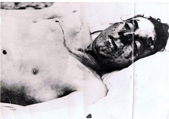 Photographie mortuaire d’un camarade résistant alsacien d’Henri Absalon, tué à Poligny (Jura).
