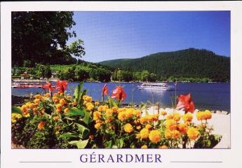 Gérardmer (Vosges). Le bord du lac et ses parterres fleuris.