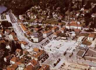 Gérardmer (Vosges). Vue aérienne sur le centre ville.