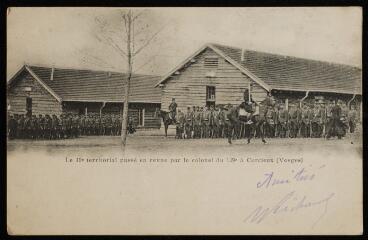 Le 43ème territorial passé en revue par le colonel du 149ème à Corcieux (Vosges).