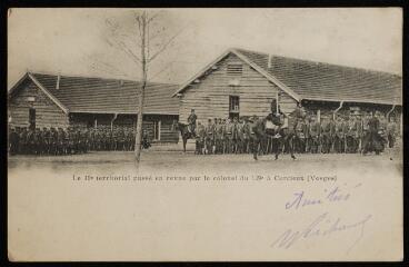 Le 43ème territorial passé en revue par le colonel du 149ème à Corcieux (Vosges).