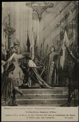 Jeanne d'Arc au sacre du roi Charles VII dans la cathédrale de Reims 17 juillet 1429.