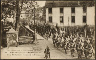 Granges. - Le drapeau du... Rég[imen]t d'infanterie revenant du front.