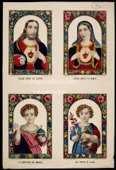 Sacré-Cœur de Jésus. Sacré-Cœur de Marie. Le sauveur du monde. Le petit St Jean.