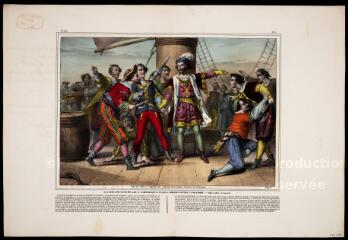 La découverte de l'Amérique par Christophe Colomb. Révolte à bord.