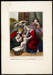 La sainte famille (d'après le tableau de Raphaël) /La sacra famiglia (dal quadro di Rafaello).