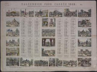 Calendrier pour l'année 1868. 1867, Exposition universelle de Paris. Constructions et palais de toutes les nations dans le parc et dans l'intérieur.