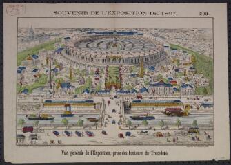 Souvenir de l'Exposition de 1867. Vue générale de l'Exposition, prise des hauteurs du Trocadéro.