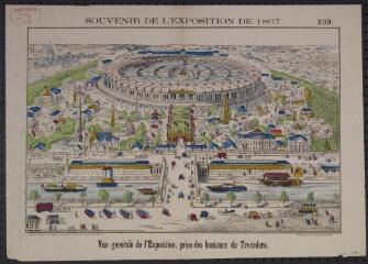 Souvenir de l'Exposition de 1867. Vue générale de l'Exposition, prise des hauteurs du Trocadéro.