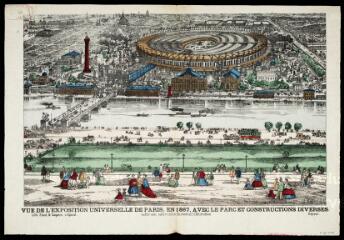 Vue de l'Exposition universelle de Paris, en 1867, avec le parc et constructions diverses. Publié avec autorisation du journal l'Illustration.