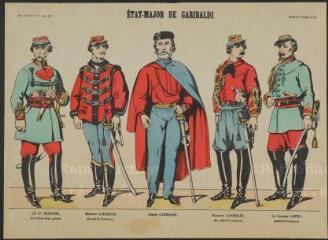 État-major de Garibaldi (n° 3). [Catalogue spécial des soldats - soldats français - 1 rang à pied - 5 sujets].