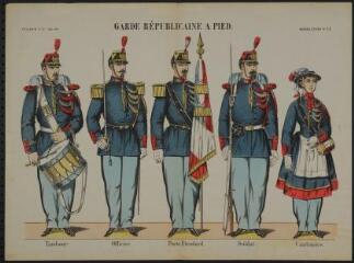 Garde républicaine à pied (n° 11). [Catalogue spécial des soldats - soldats français - 1 rang à pied - 5 sujets].