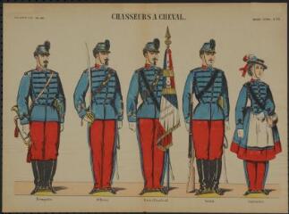 Chasseurs à cheval (n° 16). [Catalogue spécial des soldats - soldats français - 1 rang à pied - 5 sujets].