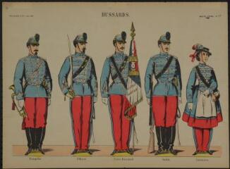 Hussards (n° 17). [Catalogue spéciale des soldats - soldats français - 1 rang à pied - 5 sujets].