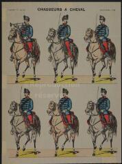 Chasseurs à cheval (n° 54). [Catalogue spécial des soldats - soldats français - 2 rangs à cheval - 6 sujets].