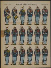 Garde républicaine (n° 70). [Catalogue spécial des soldats - soldats français - 3 rangs à pied - 18 sujets].