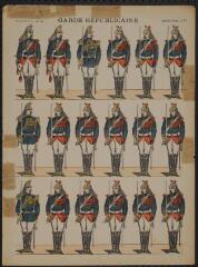 Garde républicaine (n° 71). [Catalogue spécial des soldats - soldats français - 3 rangs à pied - 18 sujets].