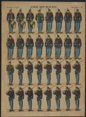 Garde républicaine (n° 127). [Catalogue spécial des soldats - soldats français - 4 rangs à pied - 24 sujets].