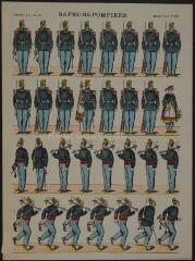 Sapeurs-pompiers (n° 128). [Catalogue spécial des soldats - soldats français - 4 rangs à pied - 24 sujets].