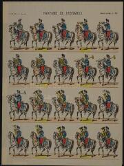 Fanfare de hussards (n° 166). [Catalogue des soldats - soldats français - 4 rangs à cheval - 20 sujets].