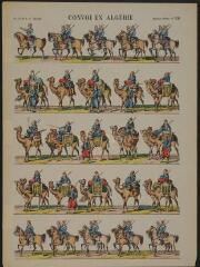Convoi en Algérie (n° 208). [Catalogue spécial des soldats - soldats français - 5 rangs à cheval - 25 sujets].