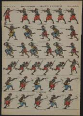 Combats au Dahomey - Amazones et guerriers (n° 244). [Catalogue spécial des soldats - soldats français - 6 rangs à pied - 34 sujets].