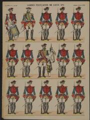 Gardes français de Louis XVI (n° 373). [Catalogue spécial des soldats - soldats français - troupes anciennes - 3 rangs à pied - 15 sujets].